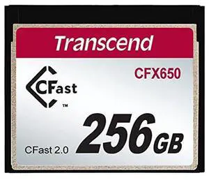 Transcend 256GB CFX650, CFast 2.0, Up to 510 MB/s, SLC Mode, Full HD and 4K Video Recording, Perfect for Blackmagic URSA Mini and Canon EOS 1DX Mark II, XC10 - TS256GCFX650