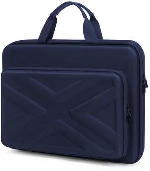MOSISO 15.6-16 inch Laptop Hard Case, 15 inch Shockproof Waterproof Laptop Case Hard Shell Compatible with MacBook HP Dell, Carrying Sleeve Computer Bag with Sturdy Handle&Front Pocket&Belt, Navy Blue