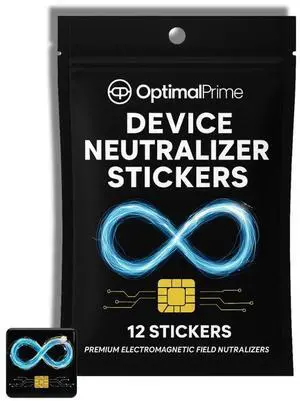 Optimal Prime Device Neutralizer Stickers - Shielding Stickers for Phones, Tablets, Laptops, and WiFi Devices | for Home and Office Protection | 12 Pack