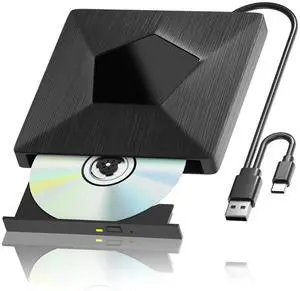 mthstec External Blu Ray Drive, USB 3.0 & Type-C External Bluray Burner, 3D Portable Blu Ray Player, External Bluray/DVD Drive for PC, External Blu Ray Drives for Windows, MacOS, Laptop, Desktop