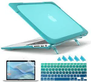 Mektron for MacBook Air 13 inch Case A1466 A1369 (2010-2017 Release), [Heavy Duty] [Dual Layer] Hard Case Cover with TPU+PC Bumper w/Keyboard Cover Screen Protector, Sky Blue