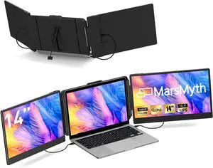 MarsMyth S2 14-inch Laptop Screen Expander, 1920x1080 IPS Display, 60Hz Refresh Rate, C-Type HDMI Input, Portable Monitor for Laptop - Ideal for Travel, Home Office and Dual-Screen Setups