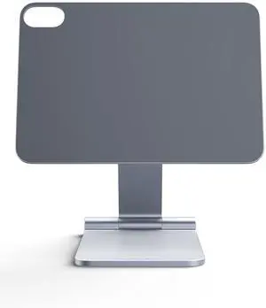 LULULOOK Foldable Magnetic Stand for iPad Mini 7 A17 Pro/Mini 6 8.3 inch (2024/2021), Adjustable Desk Tablet Holder, Aluminum Rotatable Floating Stand for Apple iPad Mini 7/6 Drawing, Viewing- Silver
