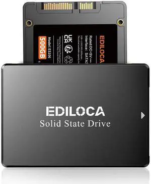 Ediloca 500GB SSD Internal Solid State Drive 2.5" SATA III 6Gb/s, 540MB/s Read Speed 3D TLC NAND, 500GB SATA SSD PC/Laptop Upgrade, Shock-Resistant & Drop-Proof(ES106)