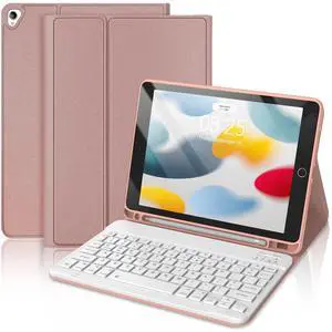 Keyboard Case for iPad 9th Generation 2021 10.2 Inch, Detachable Wireless Rechargeable Keyboard for iPad 8th/7th Gen, Slim Folio Stand Cover with Pencil Holder for iPad Pro 10.5" / iPad Air 3rd Gen