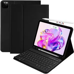 Touch Keyboard Case for iPad Pro 11 inch (4th Generation, 2022), iPad Air 5th 4th Gen Case with Keyboard, Detachable Wireless Keyboard with Pencil Holder for iPad Pro 11 inch 3rd/2nd/1st Gen, Black