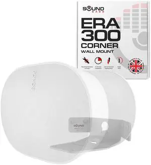 ERA300 Corner Wall Mount Bracket, Low Profile, White, Single (1pc), Includes Mounting Hardware, Compatible with Sonos ERA 300 Speaker