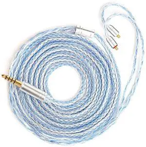 KBEAR ST16 Plus Earphone Cable 16 Core 5N OCC Silver-Plated Long IEM Cable for MMCX 3.5mm Plug Devices Fiio FH3 FH7 FH9 FA9 FH5S SE846 SE535 SE215 SE315 SE425 PRO W60 IE300 IE40PRO (MMCX 4.4MM)