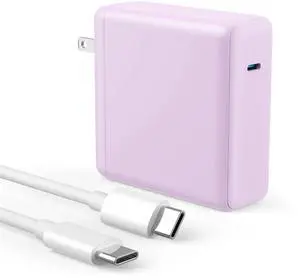 Kioson Mac Book Pro Charger - 120W USB C Charger Fast Charger, Compact Laptop Charger Adapter Compatible with USB C Port MacBook Pro/Air, iPad Pro, Samsung Galaxy and All USB-C Devices (Light Purple)