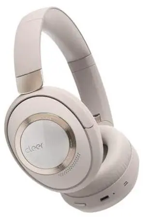 Cleer Audio Alpha Adaptive Active Noise Canceling Bluetooth Headphones, Dual-Microphone, Touch Controls, 35 Hr Battery Life, Multipoint Connection, Dirac Spatial Audio, App, Stone