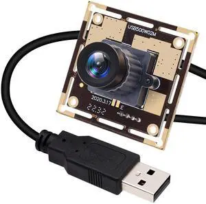 ELP USB 2.1mm Wide Angle Mjpeg 5megapixel HD PC Camera USB for Industrial Machine Vision OV5640 Mini UVC USB2.0 Lightburn Camera, 3.3ft/1m Cable for Computer Laptop Jetson Nano