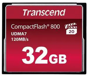 Transcend 32GB CF800, CompactFlash Memory Card, UDMA 7, High Speed, Up to 120MB/s, For Nikon, Canon, digital SLR, MLC - TS32GCF800