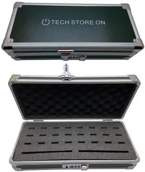TECH STORE ON Flash USB Thumb Drive Holder Storage Organizer Case | Antistatic and Shockproof (aluminum, medium, holds 24 USB, 2 HDD slots)