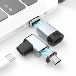 aucon USB C Magnetic Adapter 24Pins Type C Connector Straight + Right Angle 4K@60HZ PD 100W Fast Charging 10Gb/s Data Transfer Compatible with iPad MacBook Pro Air Switch