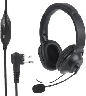 WODASEN Noise Cancelling Overhead Headset with Boom Mic PTT VOX Microphone Push to Talk Headphone 2 Pin Walkie Talkie Earpiece for Motorola CP200D CLS1410 RDM2070D BPR40 RDU4100 RDV5100 Two Way Radio