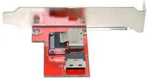 NFHK PCI-Express 4.0 Slimline SAS SFF-8654 to Mini SAS SFF-8087 PCBA Female Adapter with Bracket
