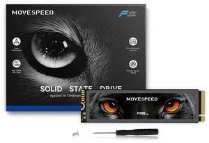 MOVE SPEED HB7450 4TB Internal Solid State Drive for PS5 with Heatsink TLC NAND, PCIe 4.0 NVMe M.2 SSD- Up to 7450MB/s, 3D NAND Storage Expansion Compatible with PS5, Laptops and Desktops