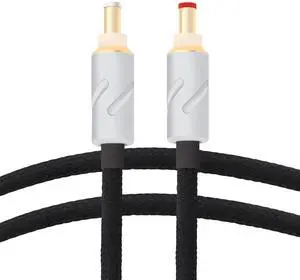 Monosaudio HiFi Audio DC 2.5mm/2.1mm Cable High Purity OFC 4N 99.998% Pure Silver Audiophile Dedicated Audio DC5.5-2.1 Line 1A-3A for Audio,Speakers,S ubwoofers, Home Theater,Amp1M/3.3Ft