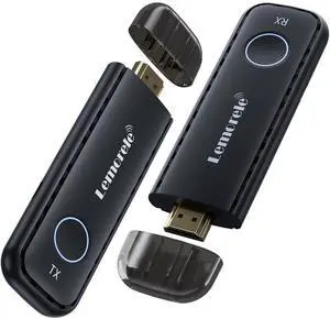 Lemorele Wireless HDMI Transmitter and Receiver Kit,Portable Wireless HDMI Extender,Plug&Play,2.4/5G 164ft Range 1080P HD,Up to 8 Transmitter,for Streaming Video&Audio to Monitor from Laptop/TV-Boxs
