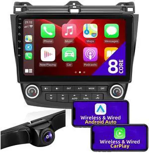 CGOGC for Honda Accord 7th 2003 2004 2005 2006 2007 Android Car Radio Stereo Compatible with Android Auto Wireless Carplay 8core 1280X720 Touchscreen Bluetooth GPS WiFi FM/AM Navigation Head Unit