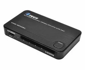 OREI 4K ARC 4x1 HDMI Switcher - Supports 4K @ 60Hz - (4 input, 1 Output) Connect Sound bar With ARC, 4 in 1 Out HDMI Switcher
