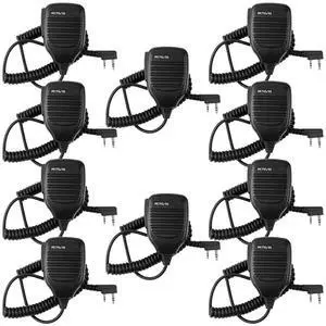 Retevis 2 Pin Shoulder Mic Speaker, Walkie Talkie Mic, Compatible with Retevis H-777 RT22 RT68 RT21 H777S RT85 RT17 RT19 RT15 BAOFENG UV-5R BF-F8HP Samcom pxton TIDRADIO Kenwood Walkie Talkie (5 Pack)