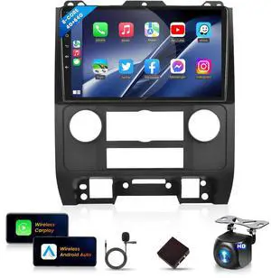 5GhzWiFi 8Core 4G 64G for Ford Escape/Ford Kuga/Mazda Tribute 2007-2012 Car Stereo Radio with Wireless CarPlay Android Auto/9" 1280x720P IPS Touchscreen/BT5.0/GPS/DSP 36EQ/Backup Camera
