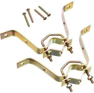 Channel Master 4" Wall Mount  Sturdy Steel Bracket for Secure TV Antenna & Mast Installation, Weather-Resistant, Supports Masts/Poles, Up-To 1.5 Diameter, 4" Wall Clearance, Includes Two Brackets