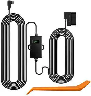 WOLFBOX USB C Hardwire Kit OBD, Hard Wire Car Charger Cable Kit 12V-24V to 5V, Avoid Dash Cam Battery Drain, Suitable for G840S/G930/G840H/G850/G850PRO/X5/i07/i17 Mirror Dash Cam