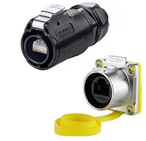 CNLINKO RJ45 Ethernet Industrial Circular Connector, Male Plug & Female Panel Mount Receptacles Socket Jack, Outdoor Waterproof IP67, Fast Data, Heavy Duty