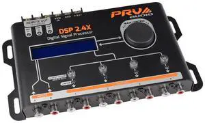 PRV AUDIO Car Audio DSP 2.4X Digital Crossover and Equalizer 4 Channel Full Digital Signal Audio Processor DSP with Sequencer Remote Relay