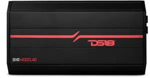 DS18 SXE-4000.4D/BK Car Amplifier Stereo Full-Range Class D 4-Channel 275x4 RMS @4 OHM 4000 Watts - Powerful and Compact Amp for Speakers in Car Audio System