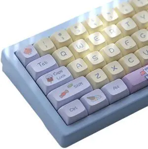 Cmokifuly Ice Cream Keycaps XDA Profile Custom Cute Keys for Mechanical Keyboard,133 Keys Keycaps Set PBT Dye Sublimation Keycaps (Purple Ice Cream)