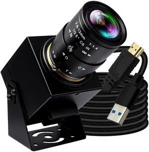 IFWATER HDMI 60fps USB Camera 4K High Speed Camera USB3.0 HDMI Simultaneous Output Camera 2.8-12mm 4X Manual Zoom Lens H.264 Close-up USB Video Camera for TV Projector Monitor Industrial Application