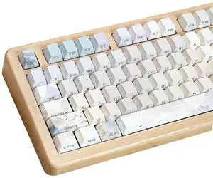 TIMSEKER Custom Cherry Profile PBT Keycap Set, Dye Sublimation Side Print Shine Through Keycap, 130 Key Retro Key Cap for ANSI/ISO Layout Mechanical Gaming Keyboard