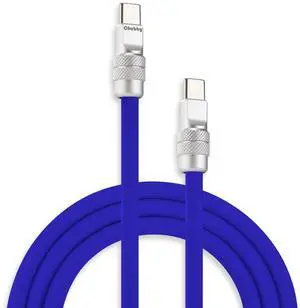 chubbycable Chubby 2.0 Fast Charging Cable Durable Soft Silicone USB C Cable 240W Extra Thick Phone Charger Cord Data Transfer Cord, Dark Blue, Type-C to Type-C, 16.4 FT