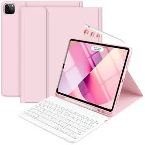 TaIYanG Keyboard Case for iPad Air 13-inch M3/M2/Pro 12.9(6th & 5th Generation),Detachable Bluetooth Keyboard Case with Pencil Holder,Auto Sleep/Wake for iPad Air 13"(2025&2024)/Pro 12.9 6th 5th, Pink