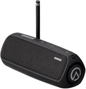 Saver By Emsonic - Portable Bluetooth Speaker, Waterproof Speaker with Carbon Monoxide Detector & FM Radio - 24-Hour Playtime, 40W Powerfull Sound & Deep Bass - Black