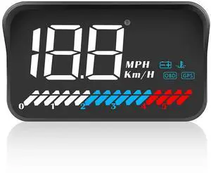ACECAR Head Up Display Car Universal Dual System 3.5 Inches HUD, Speedometer OBD2 GPS Interface, Speed, Engine RPM, OverSpeed Warning, Mileage Measurement, Water Temperature, GPS Mode for All Vehicle