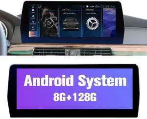 Stereo for E90 CIC: 8+128G Car Head Unit with Bluetooth Carplay for BMW E91 E92 E93 2009-2012, 12.3" Aftermarket Touch Headunit Screen Android System Replacement with Backup Camera GPS Play for Apple