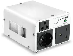 LVYUAN 800W Voltage Transformer Step Up 110V to 220V, Step Down 220V to 110V Voltage Converter with US, UK & European Power Cords
