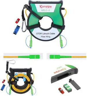 KOMSHINE FTTH OTDR Launch Cable Box SingleMode SM G652D Fiber Cable 9/125um Dead Zone Eliminator OTDR Patch Cord Fiber Ring 200M (SC/APC-SC/APC)