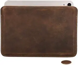 CataPurus Top Grain Leather 8.3" Slim Tablet Protective Case, Solid Minimalist Vintage Design, Fully Handmade, Compatible with 8.3" iPad mini 6 iPad mini 7.9" & Other Tablets, Coffee 8.3 Inch