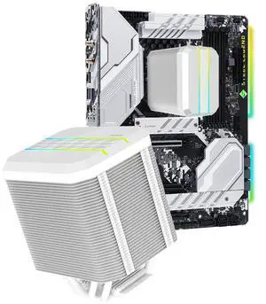 ALSEYE M90 White CPU Cooler, Dual Tower CPU Air Cooler,Top Cover with ARGB Lighting Effect, Hidden Fan Design, Smaller Size, Compatible with Intel and AMD Platforms, Supports LGA1700/1851