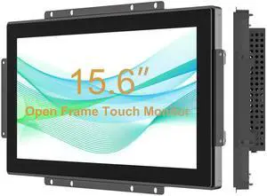 Senisway 15.6 Inch Open Frame Touchmonitor Surface is IP65 Waterproof 1920 x 1080 @ 60Hz TFT LCD IK08 Industrial Open Frame Monitor 10 Finger Capacitive Touch