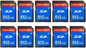 INDMEM SD Card 512MB, 10 Packs Class 4 512MB Flash Memory Card MLC Standard Secure Digital Cards Camera Cards