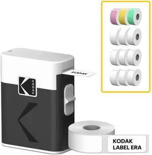 KODAK Label ERA Label Maker Machine Bundle, White (1 Roll Sticker Label + 12 Rolls Set)
