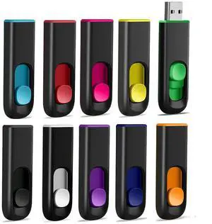 MAKACTUA 10 Pack 32GB USB Flash Drive, USB 2.0 Memory Stick Thumb Drive Pen Drives Jump Drive for Data Storage Multiple Color