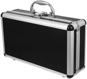 ERINGOGO Aluminum Attache Case - 12inch Lock Metal Briefcase with Ripple Foam, Hard Aluminum Carrying Case for Men, Universal Portable Tool Case for Laptop/Luggage/Instrument Black