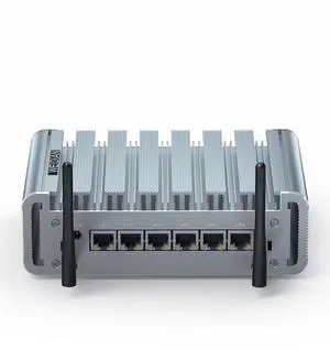 WEIDIAN Fanless PC 2.5GbE, Micro Firewall Appliance 6 I225-V 2.5GbE NIC Ports, Network Gateway Soft Router Mini Computer, Celeron J4125, AES-NI, Auto Power On, RTC, VESA(8GB RAM 128GB SSD)